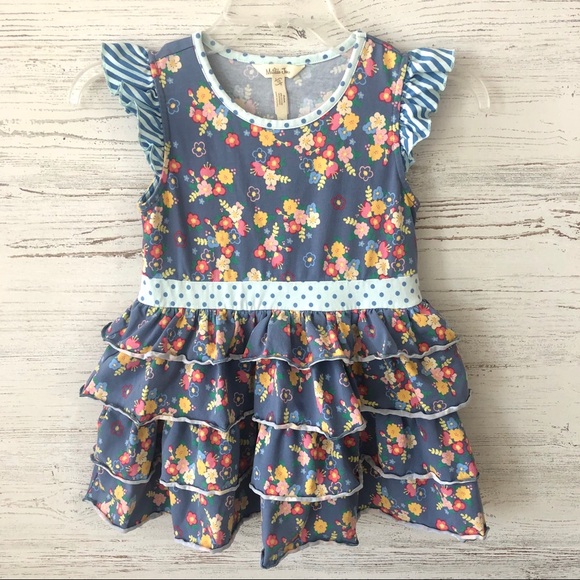 Matilda Jane Other - MATILDA JANE Floral Layered Ruffle Polka Dot Dress